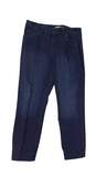 Womens Blue Dark Wash Stretch Denim Straight Leg Jeans Size 8P image number 1