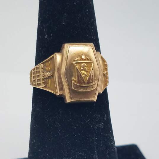 HJ 10k Gold 1952 Alexander Hamilton Sz 7 Ring 4.8g image number 1