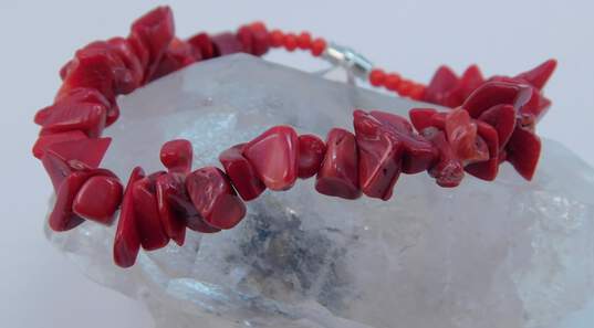 Artisan Red Coral & Pink Shell Jewelry image number 6