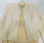 Giorgio Armani Le Collezioni Cream Zipped Long Sleeve Jacket with Sleeveless Cream Sheath Dress Women's Suit Set Size 8 with COA image number 7