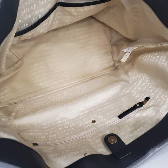 Kate Spade Shiny Gray Patent Leather Tote Shoulder Bag image number 6