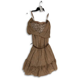 NWT Womens Brown Sweetheart Neck Belted Sleeveless Fit & Flare Dress Size 2 alternative image