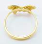 14K Yellow & Rose Gold CZ Butterfly Ring 2.6g image number 3
