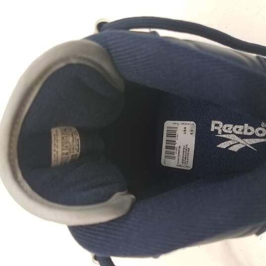 Reebok Question Mid Georgetown Big Kids' Shoes Carbon-Faux Indigo-White fx1074  Size 6.5 image number 8