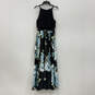 NWT Womens Black Floral Sleeveless Round Neck Back Zip Maxi Dress Size 10 image number 2