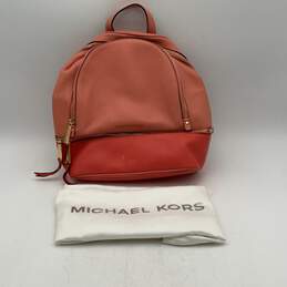 Michael Kors Womens Pink Inner Zipper Pockets Backpack With Dust Bag