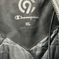 Mens Black Long Sleeve Pockets Hooded Full-Zip Jacket Coat Size XL image number 6