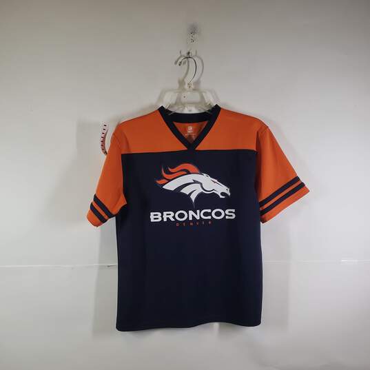 Buy the Boys Denver Broncos V-Neck Short Sleeve NFL Pullover T-Shirt Size  XL 14/16