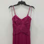 Womens Pink Criss Cross Pleated Front V Neck Back Zip Maxi Dress Size 2 image number 3