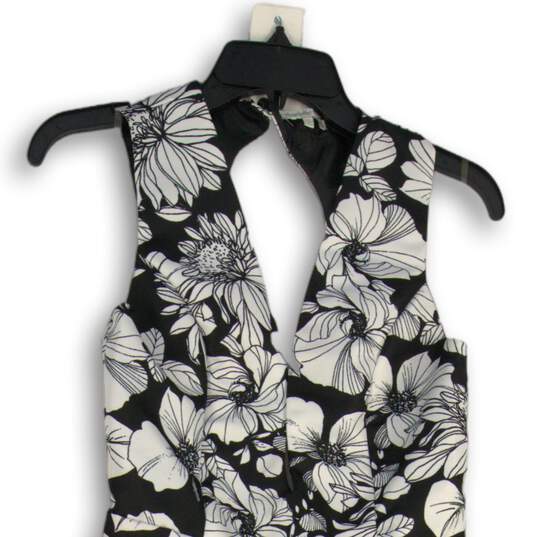 Charlotte Russe Womens Black White Floral Sleeveless Fit & Flare Dress Size S image number 3
