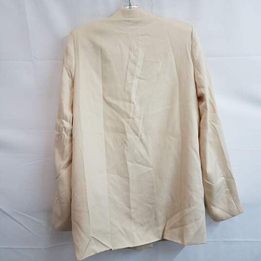Women's khaki oversized drapey button front blazer 8 nwt image number 2