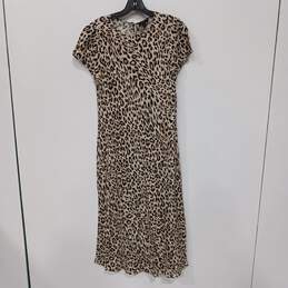 J. Crew Women's Brown Animal Print Dress Size 16 NWT