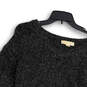 Womens Gray Long Sleeve Round Neck Knitted Pullover Sweater Size Medium image number 3