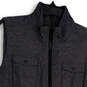 Womens Gray Sleeveless Front Pockets Mock Neck Full-Zip Vest Size Medium image number 3