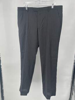 Mens Dark Gray Pockets Tailored Slim Fit Dress Pants Size 38X32 T-0541802-C