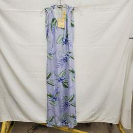 NWT Tommy Bahama Hula Hibiscus 100% Silk Marina Blue Floral Maxi Dress Size 8