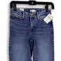 NWT Womens Blue Denim Medium Wash 5-Pocket Design Skinny Leg Jeans Sz 00/24 image number 3