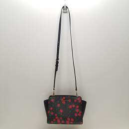 MICHAEL Michael Kors Black/Red Rose Printed Signature Leather Medium Selma Crossbody Bag alternative image