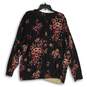 NWT Croft & Barrow Womens Black Floral Knitted Button Front Cardigan Sweater 3X image number 2