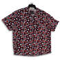 Mens Multicolor Geometric Print Spread Collar Button-Up Shirt Size XXL image number 1