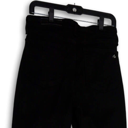 Womens Black Dark Wash Pockets Regular Fit Denim Boyfriend Jeans Size 29 image number 4
