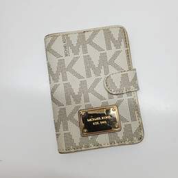 Michael Kors White Logo Print Wallet 5x3.5