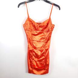 Guess Women Orange Bodycon Mini Dress S NWT