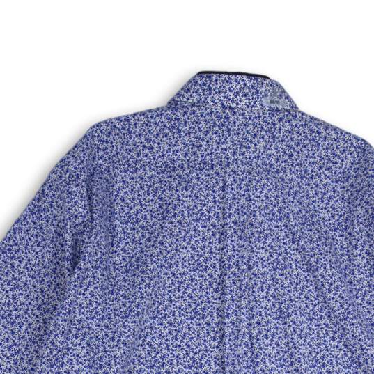 Lauren Ralph Lauren Mens Blue Floral Collared Button-Up Shirt Size 18 1/2 34/35 image number 4