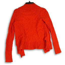 Womens Orange Knitted Long Sleeve Open Front Cardigan Sweater Size Medium alternative image