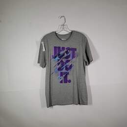 Mens Just Do It Short Sleeve Crew Neck Pullover Graphic T-Shirt Size Large