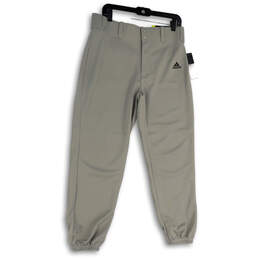 NWT Mens Gray Flat Front Pockets Tapered Leg Baseball Jogger Pants Size M