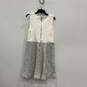 NWT Womens Ivory Gray Sleeveless V-Neck Back Zip Short Shift Dress Size 5 image number 2