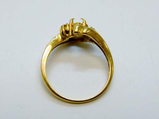 Romantic 14k Yellow Gold Diamond Accent Ring Setting 3.0g image number 4