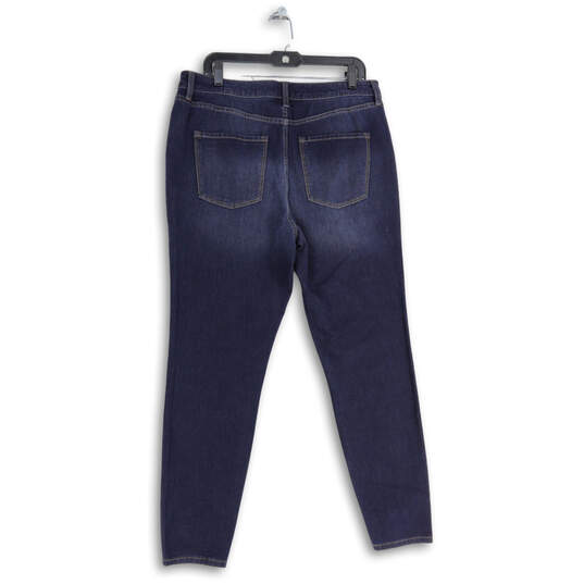 NWT Womens Blue Medium Wash Pockets Button Fly Denim Skinny Leg Jeans Sz 16 image number 2