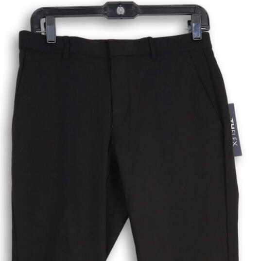 NWT Mens Black THFlex Flat Front Straight Leg Dress Pants Size 30 X 30 image number 3