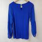 Vince Camuto Cobalt Blue LS Blouse Women's Small NWT image number 2