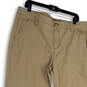 Womens Tan Flat Front Slash Pocket Stretch Straight Leg Chino Pants Size 18 image number 3