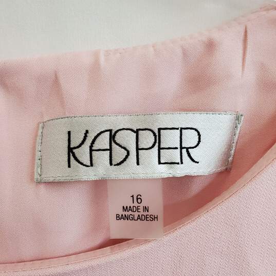 Kasper Light Pink Sleeveless Shift Dress WM Size 16 NWT image number 3