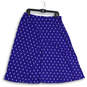 Womens Blue Printed Elastic Waist Flat Front Pull-On Midi A-Line Skirt Sz L image number 1