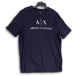 Mens Black Short Sleeve Round Neck Armani Exchange Graphic T-Shirt Size XL