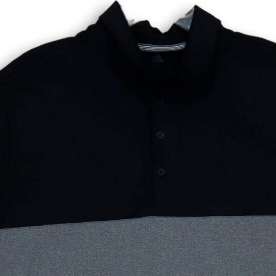 Mens Gray Black Heather Collared Short Sleeve Golf Polo Shirt Size XL image number 3