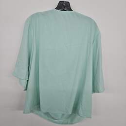 Apricot Green Draped Front Shirt alternative image
