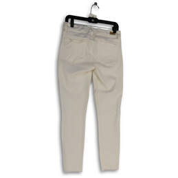 Womens White Light Wash Pockets Regular Fit Denim Skinny Jeans Size 30 alternative image