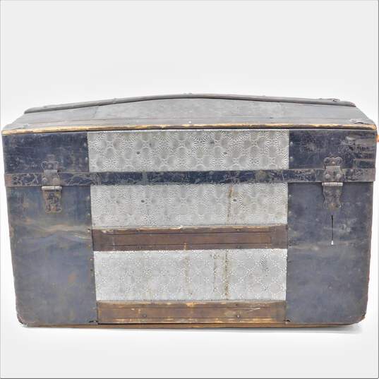 ATQ Wood & Embossed Metal Accent Trunk Chest image number 3