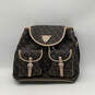 Womens Brown Pebbled Leather Adjustable Strap Inner Outer Pocket Backpack image number 1