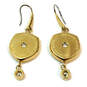 Designer Michael Kors Gold-Tone Pave Crystal Fashionable Drop Earrings image number 4
