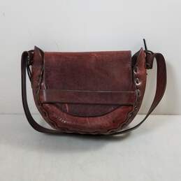 Handmade Burgundy Leather Foldover Shoulder Bag alternative image