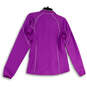 Womens Purple Pockets Long Sleeve Collared Full-Zip Jacket Size TS image number 2