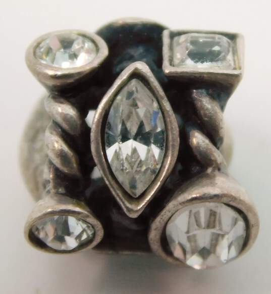 925 Sterling Silver Signed Chamilia Marquise Cut Swarovski Crystal Bead JC-2A image number 4
