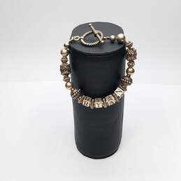 Sterling Silver Multi-Bead "Rayan" 7" Toggle Bracelet 22.9g